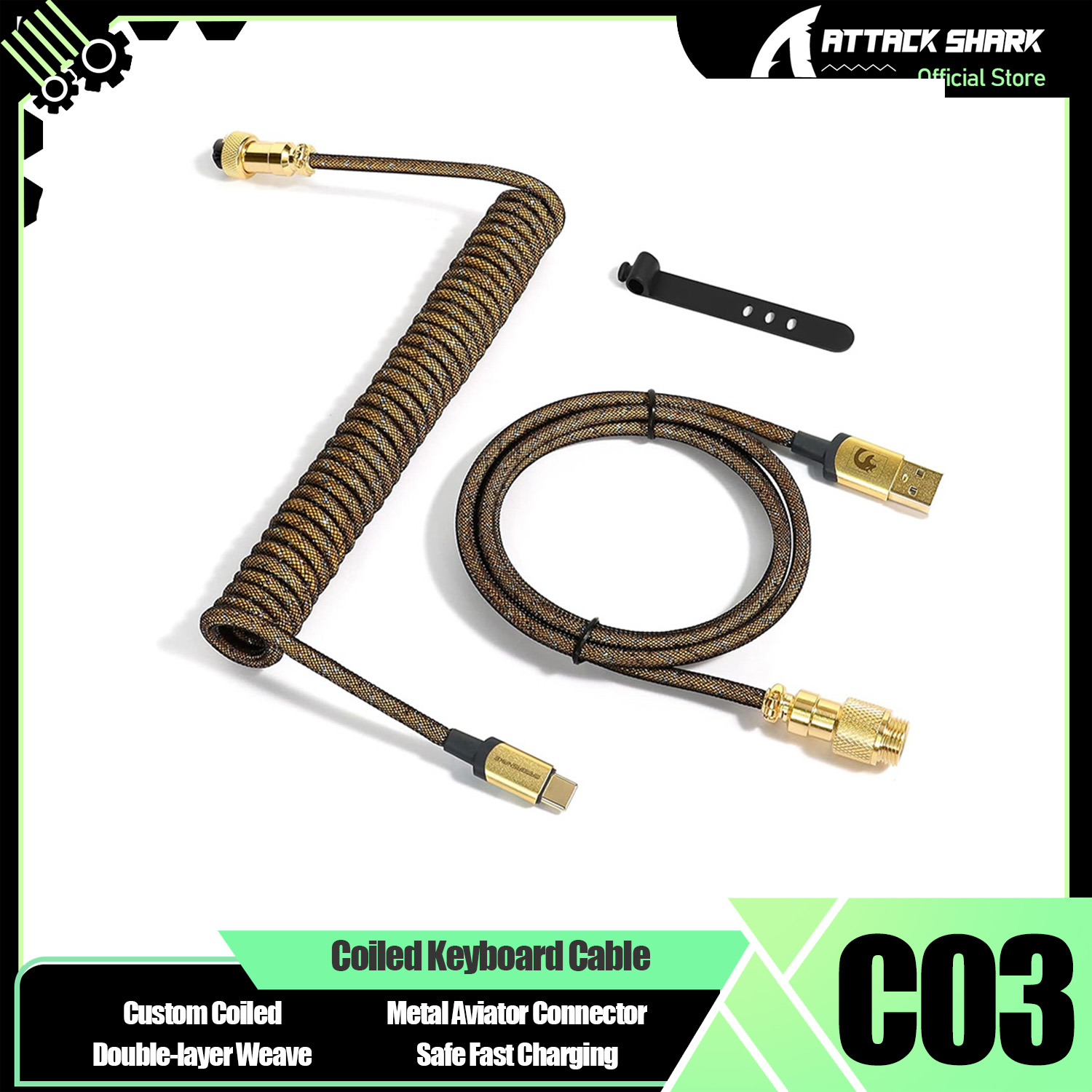 Sleeved Cable Kit - ATTACK SHARK * MAMBASNAKE C03 Спиральный
