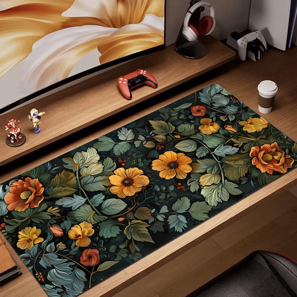 Gaming Accessories Retro - Ретро цветочное искусство рендеринг коврик для