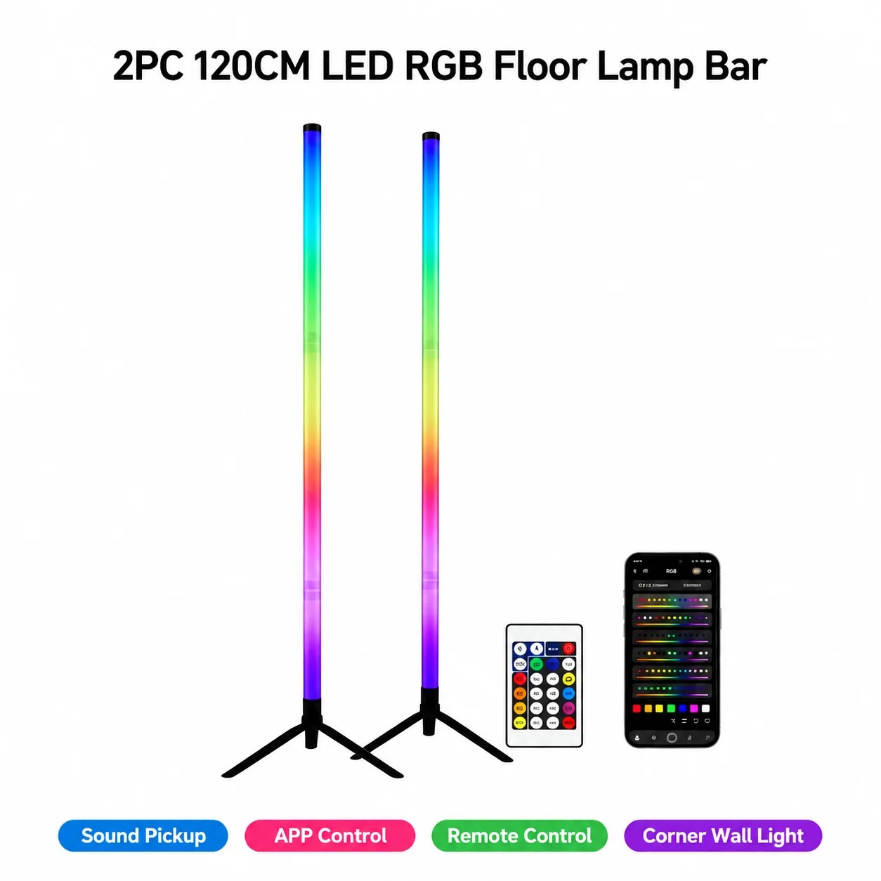 2 шт. 120-см RGB-светильники д – обзор и цена Gaming Accessories Bedroom