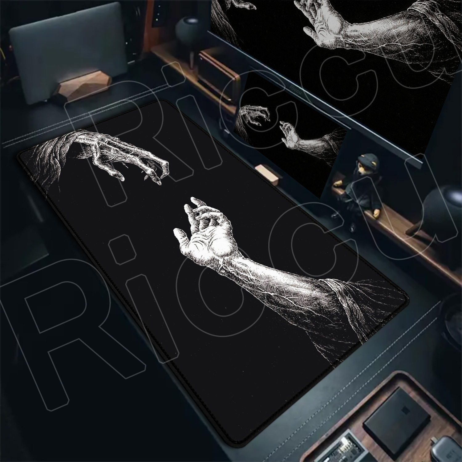 Большой черно-белый коврик для – обзор и цена Gaming Hand Accessories
